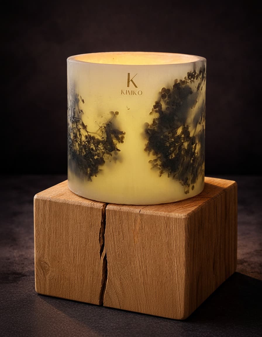 Bougie décorative en cire Givre Doré — KIMKO