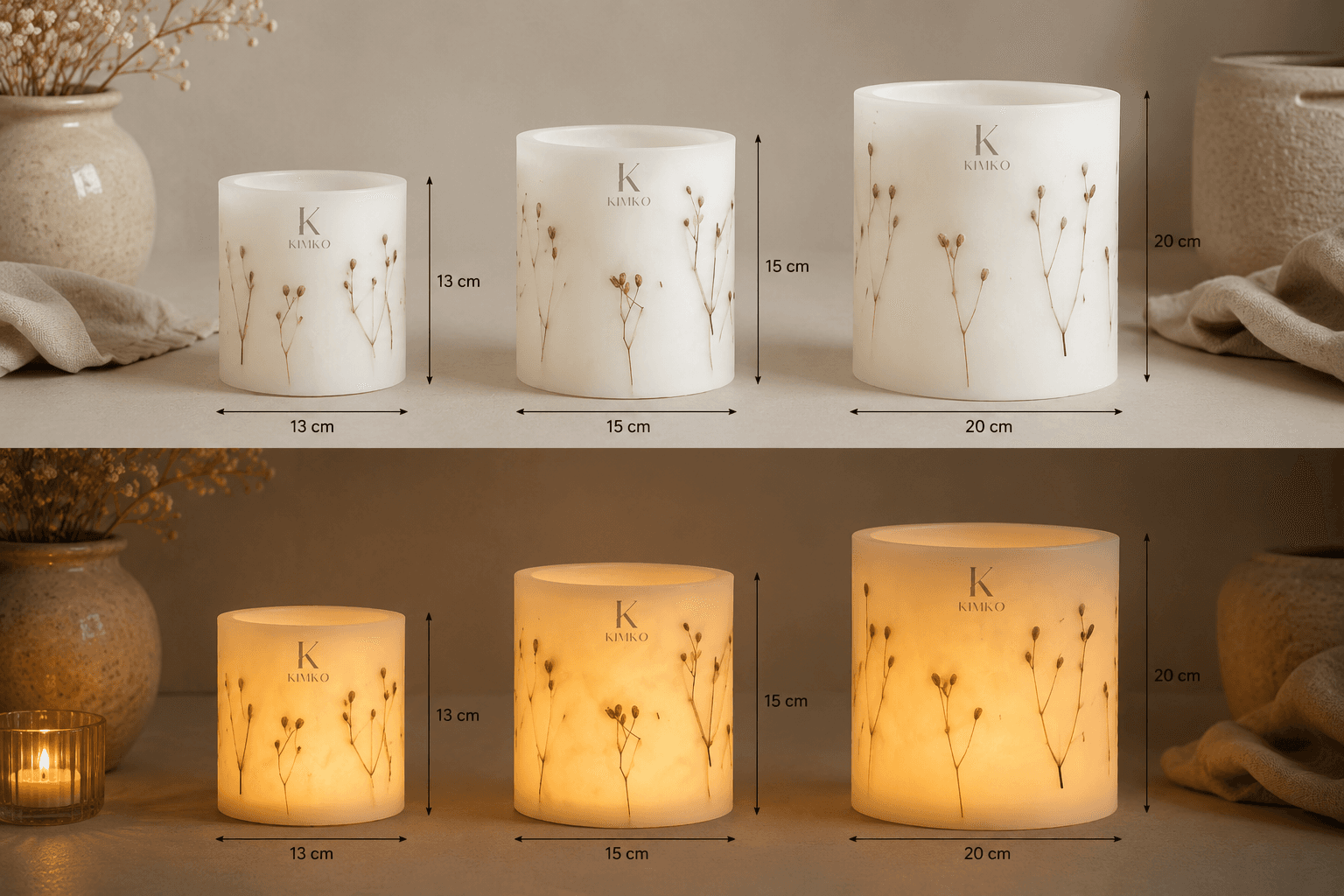 Bougie décorative en cire naturals — Les PLUMETIES — KimKo