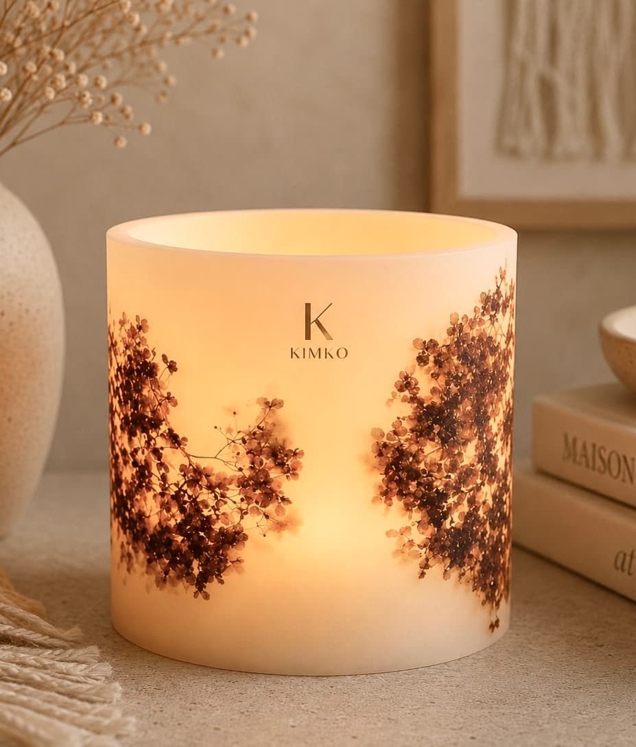 Bougie décorative en cire flowers — Les HORTENSES — KimKo