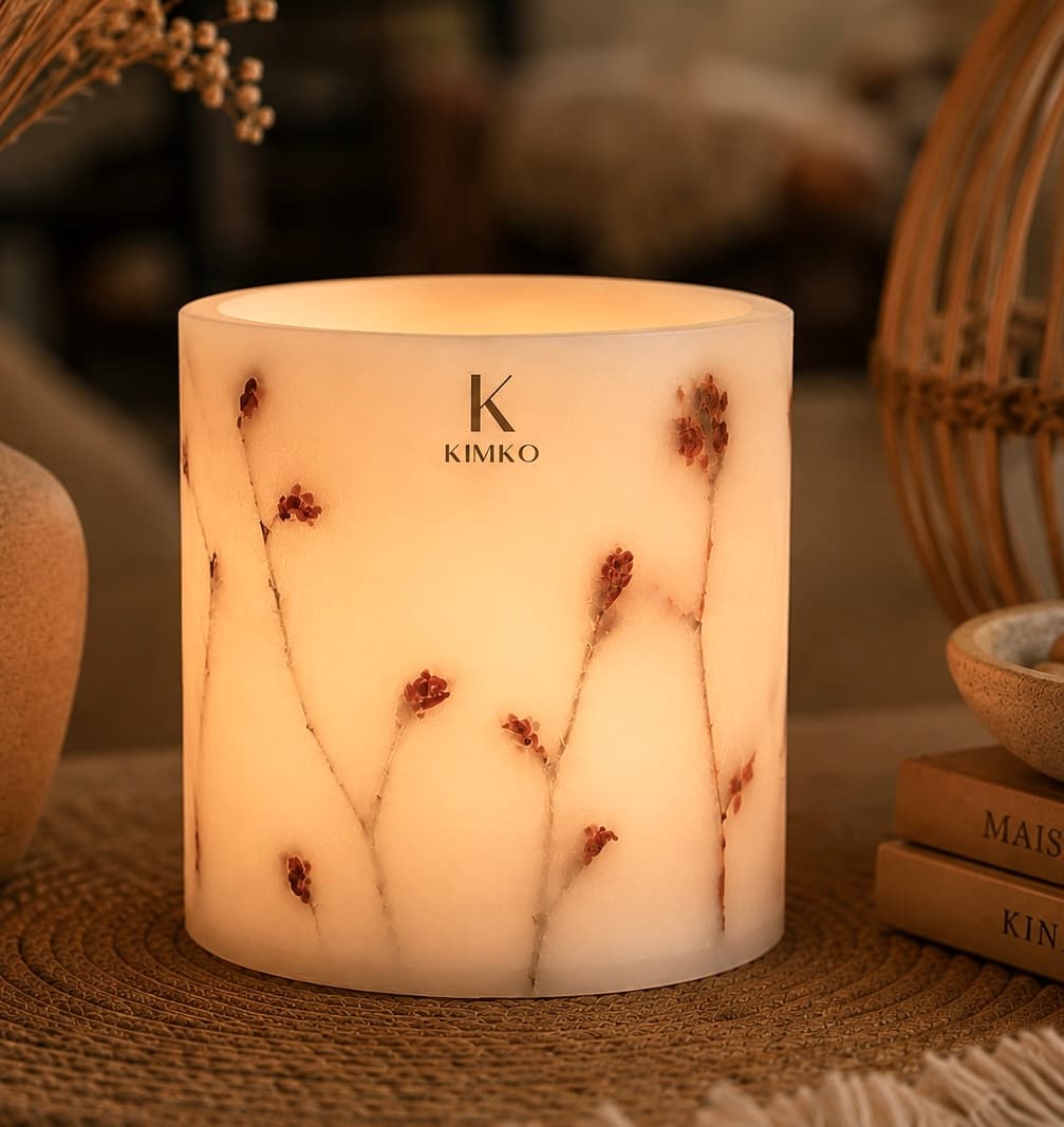 Bougie décorative en cire naturals — Les SPRING (rondes) — KimKo