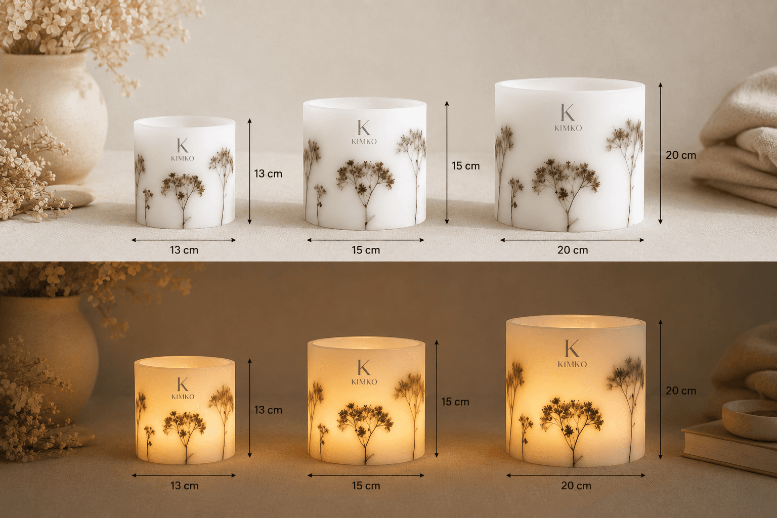 Bougie décorative en cire flowers — Les IMMORTELLES — KimKo
