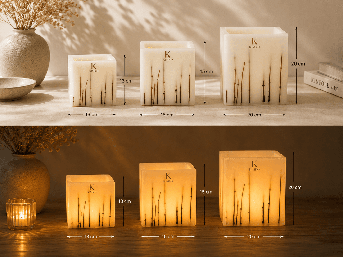 Bougie décorative en cire naturals — Les WOODSTICKS — KimKo