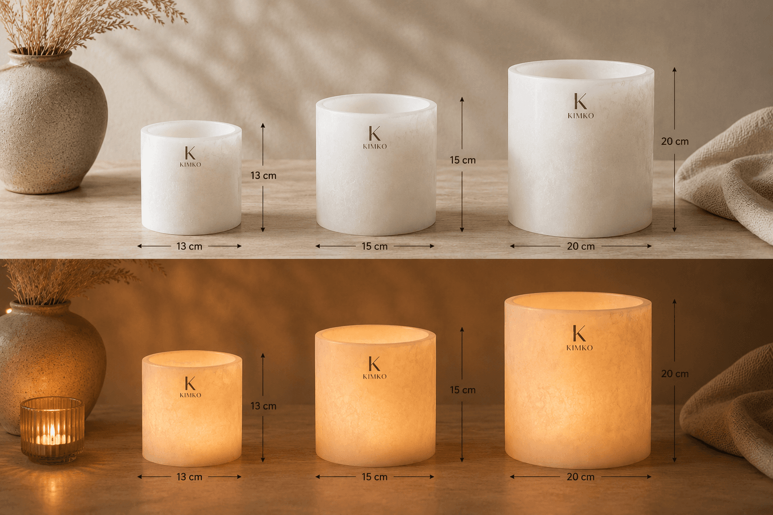Bougie décorative en cire pures — Les Cylindriques — KimKo