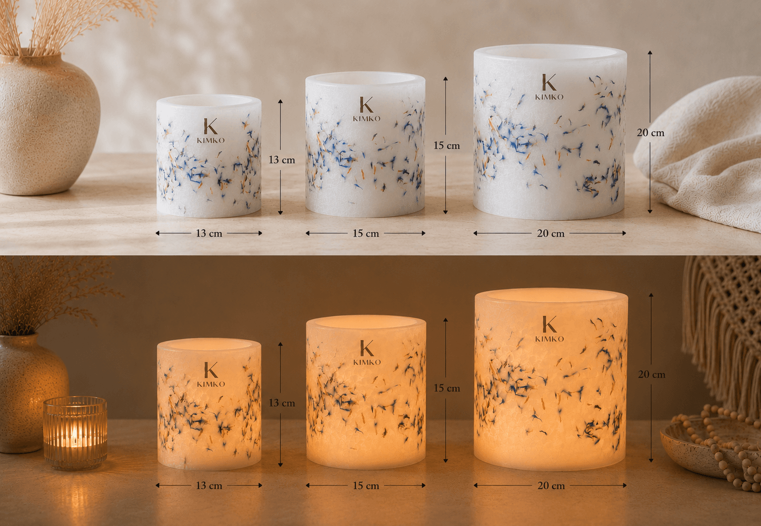 Bougie décorative en cire flowers — Les BLEUETTES — KimKo