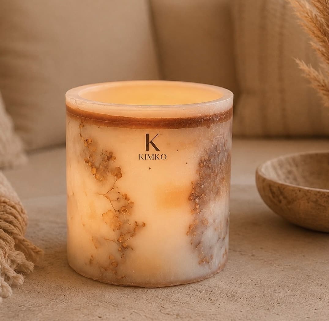 Bougie décorative en cire single piece — Hortense (moka) — KimKo