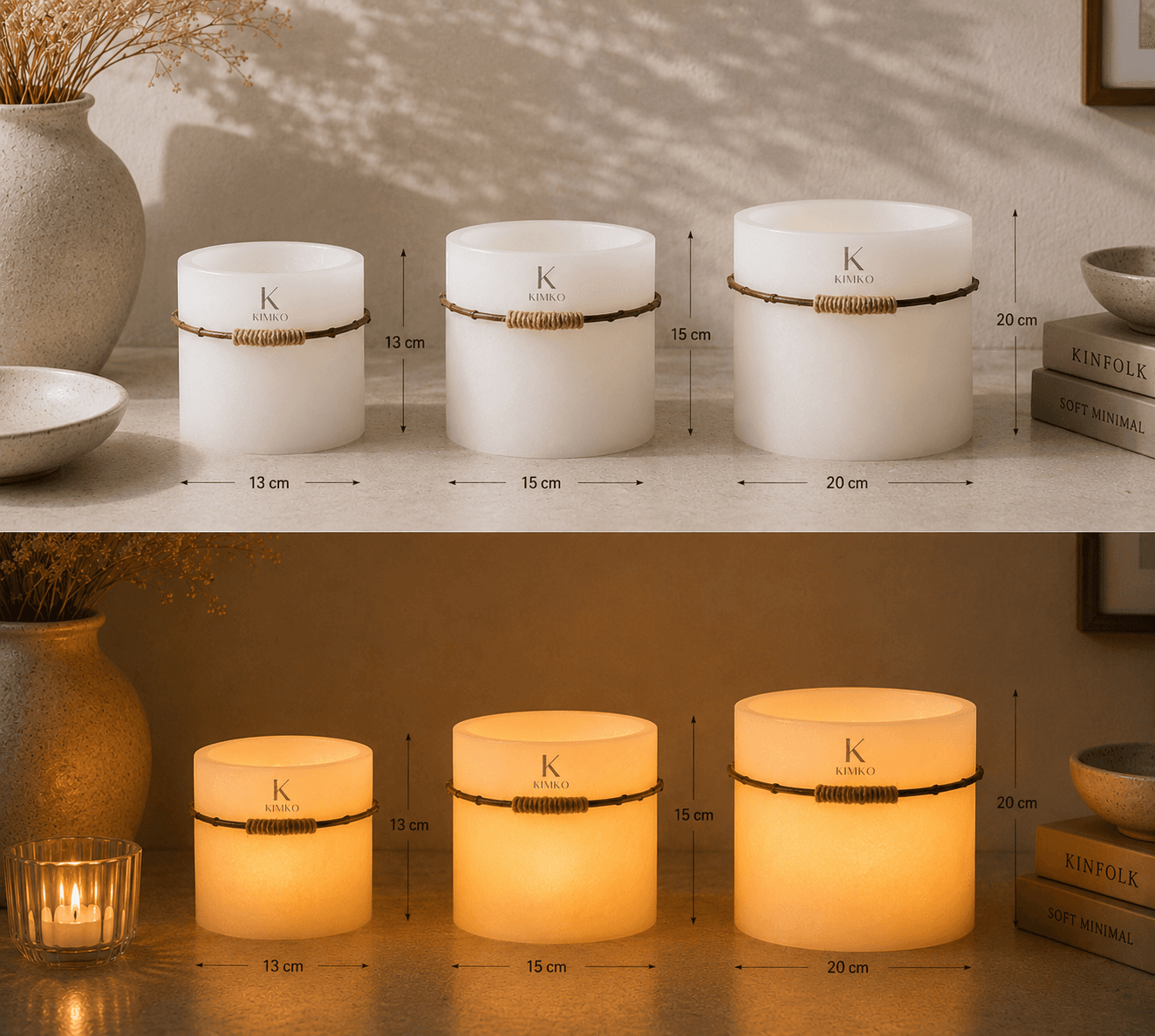 Bougie décorative en cire naturals — Les CORDONS — KimKo